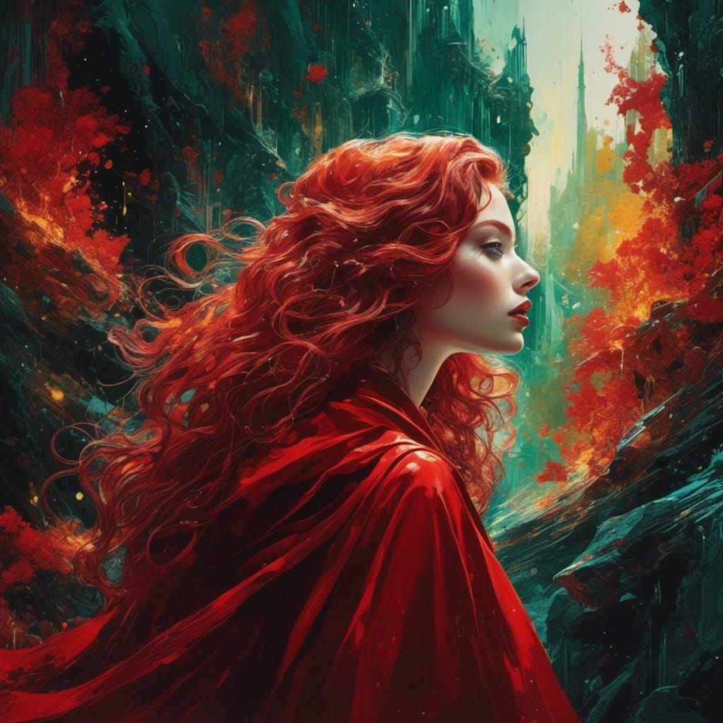 Enchanted Forest Woman in Graffiti Art Style