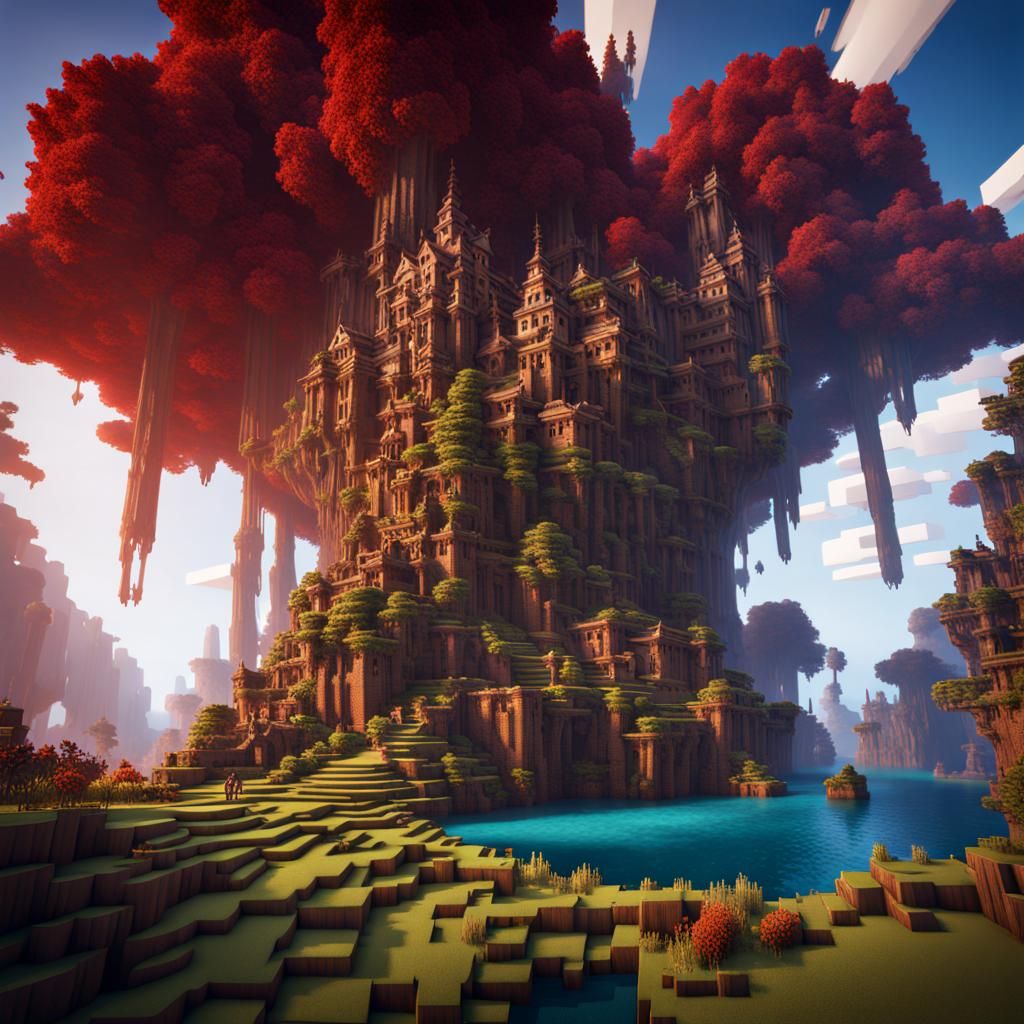 Minecraft Biomes in Detailed Fantasy Concept Art