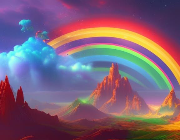 Cosmic Rainbow Fantasy Concept Art