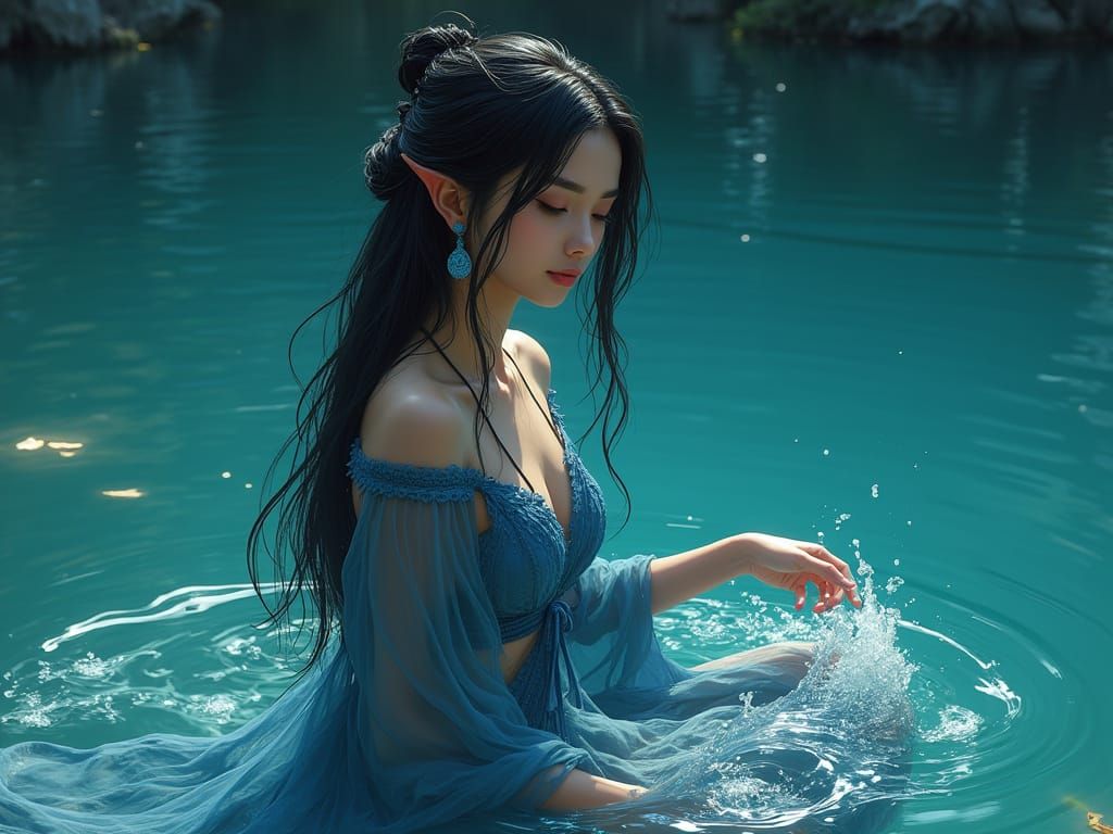 Water Bender by Turquoise Lake, Digital Painting