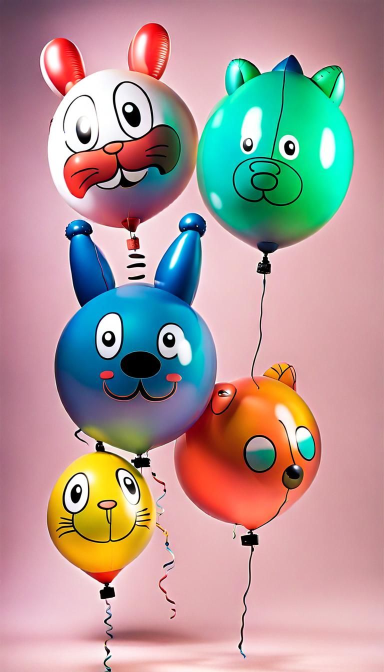 Inflatable Balloon Animals in a Fun Style