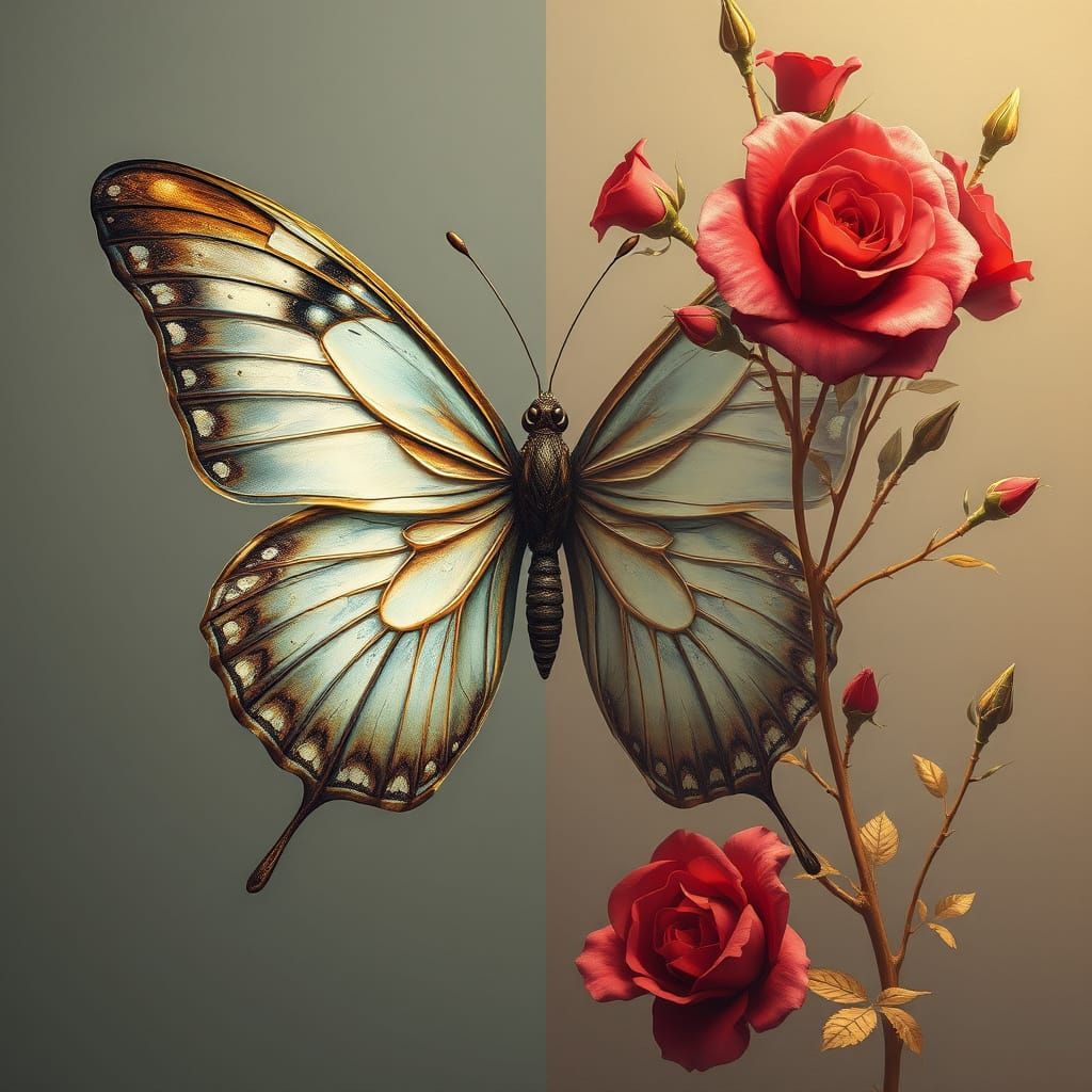 The logo features a mesmerizing butterfly with one side boasting lifelike wings and the other adorned with vibrant red r...