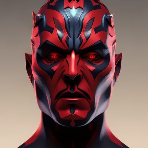 Darth Maul Portrait in Hyperdetailed Digital Art