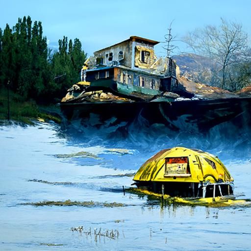 Surreal Floating Motel in Molten Bulgaria