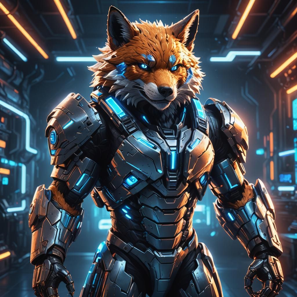 Tactical Werefox in High-Tech Suit: Concept Art