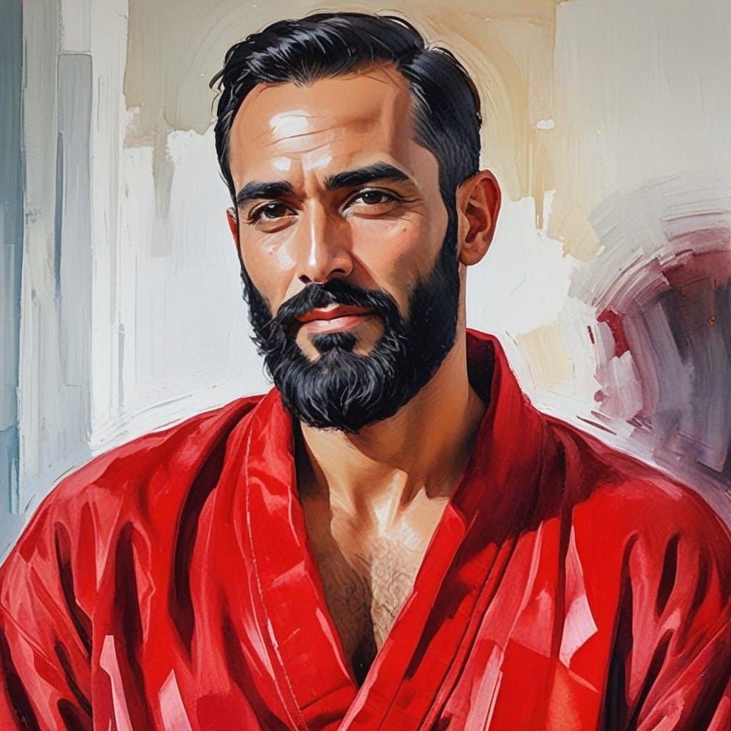 Elegant Gentleman in Velvet Robe