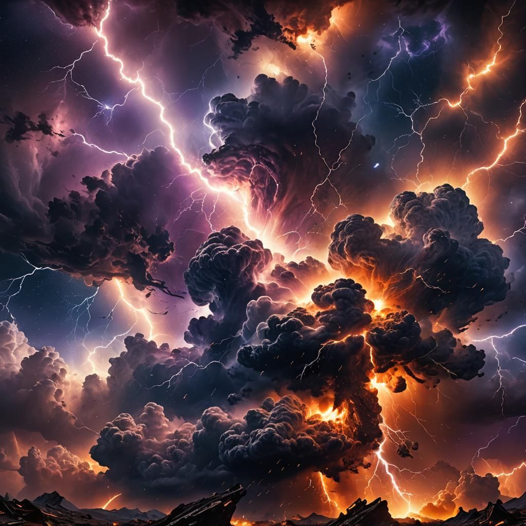 Epic Space Thunderstorm Rages Across Starry Galaxy