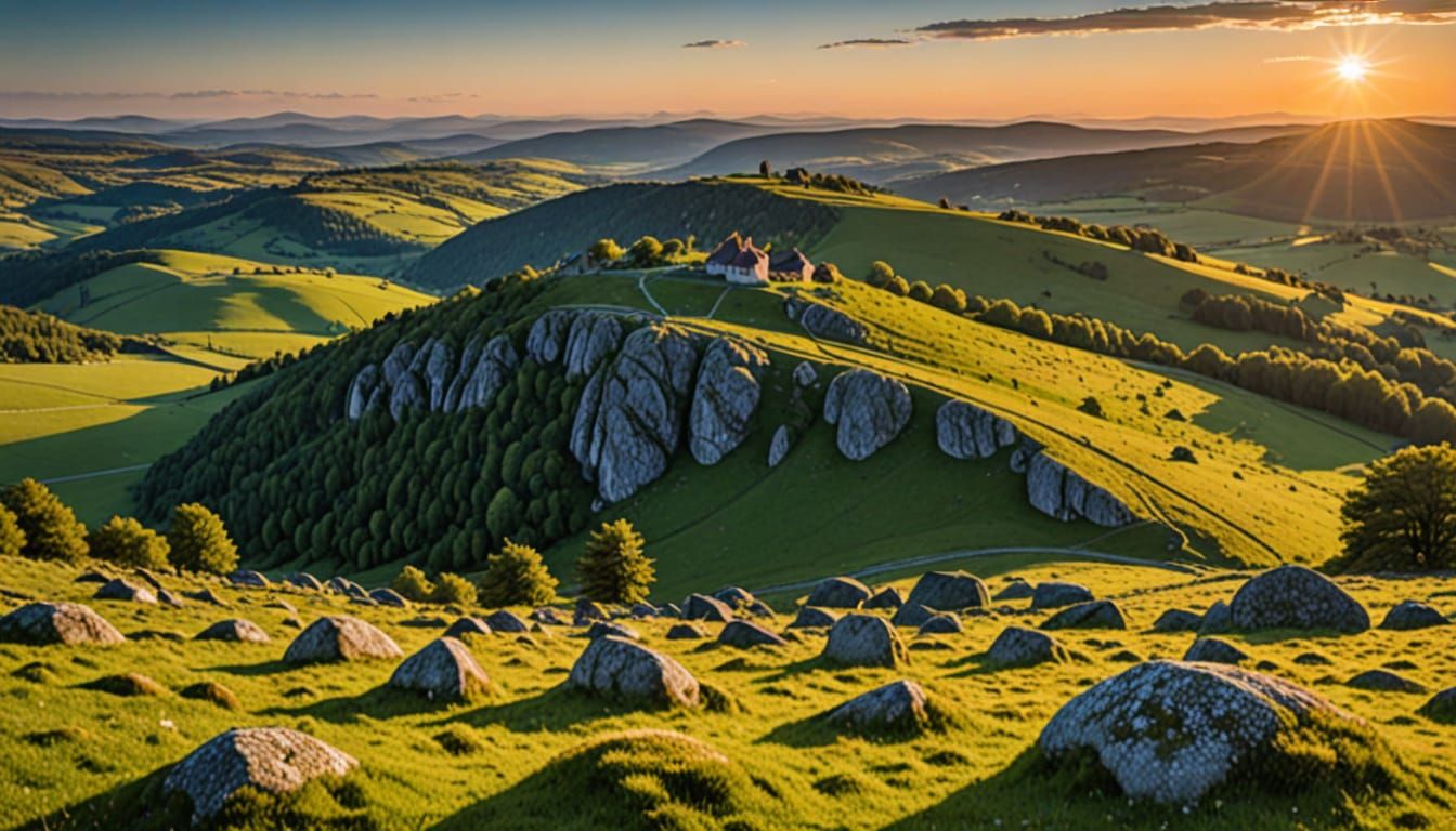 Serene French Landscape in the Spring