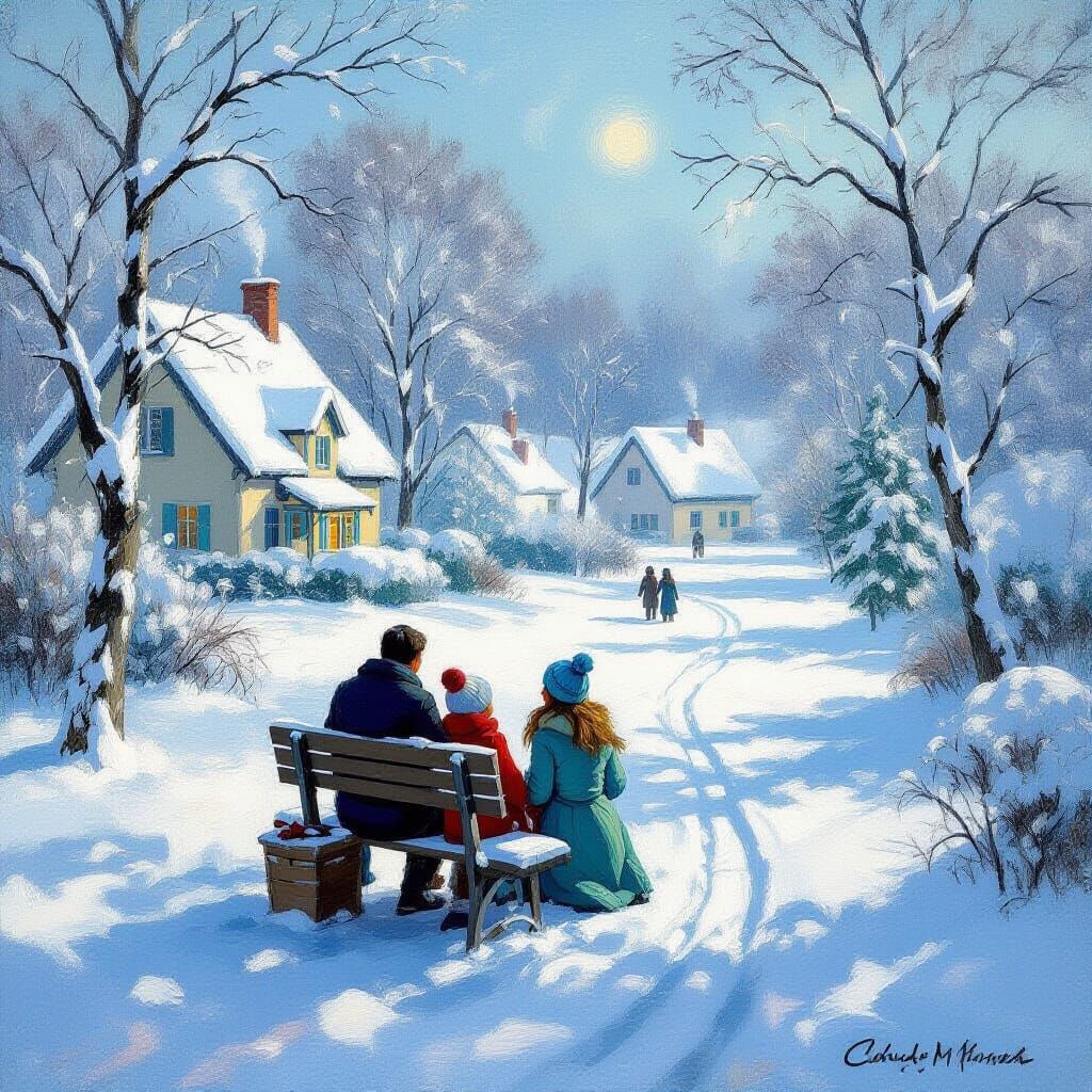 Serene Winter Morning Landscape in Cool Hues