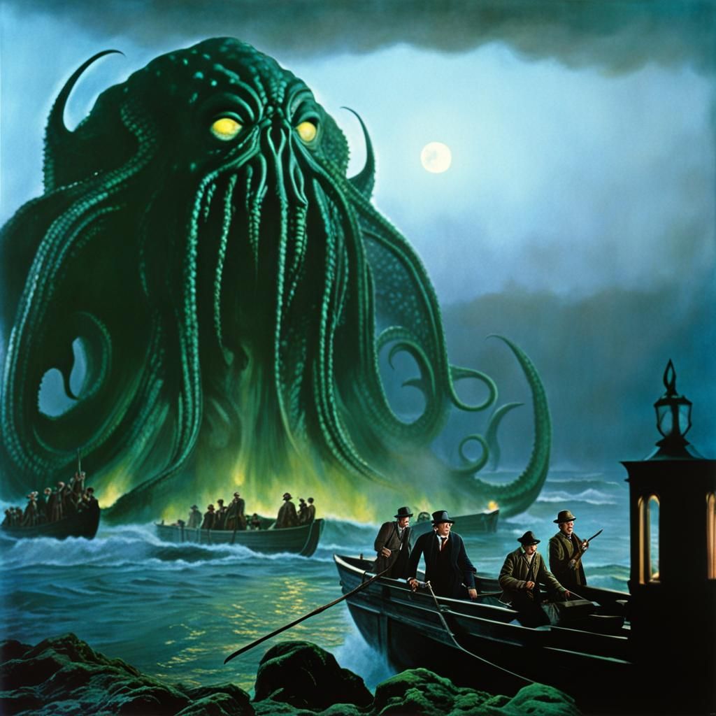 Cthulhu in 1960s Film Adaptation, Digital Matte Painting