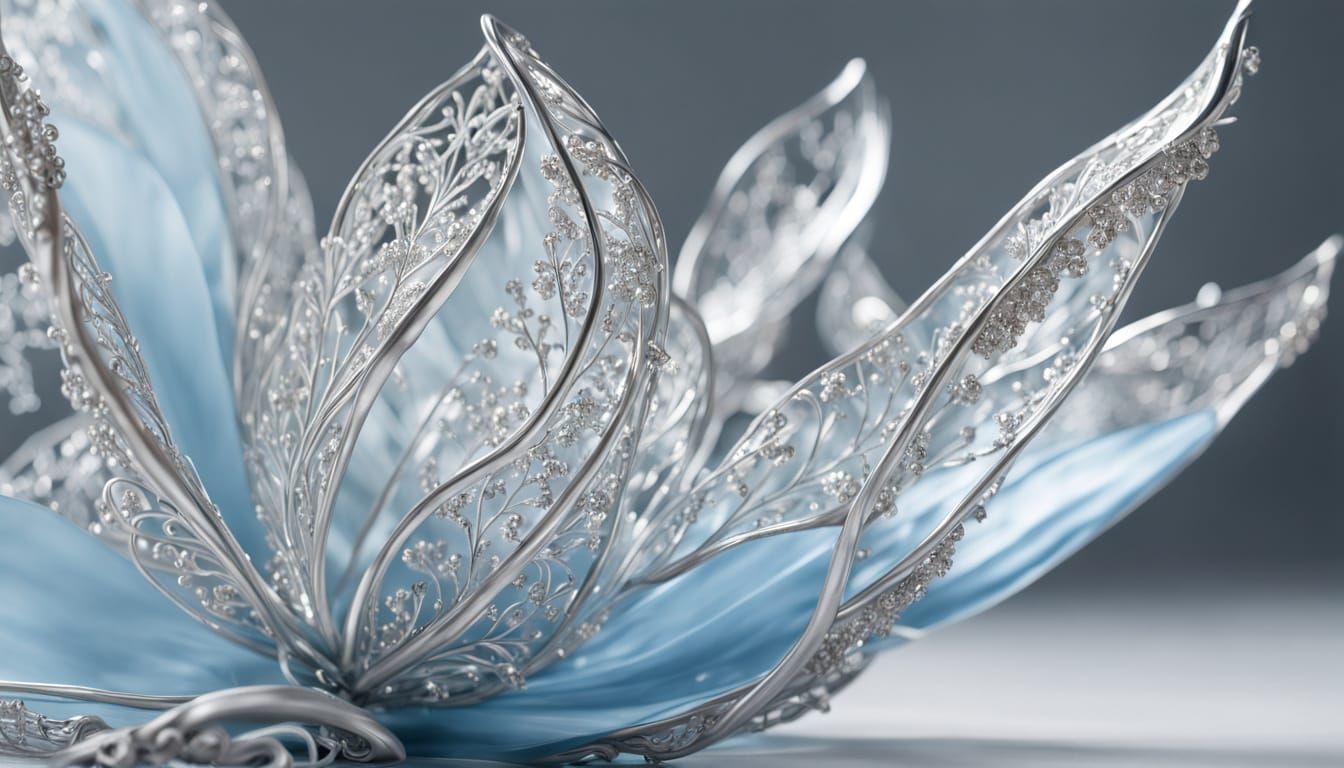 Glass and Silver Hand Grasping Wind Sculpture