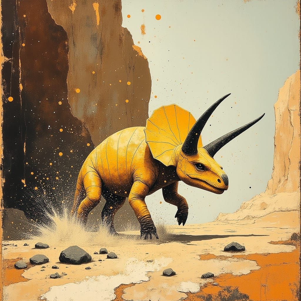 Protoceratops vs Velociraptor in Desert Battle