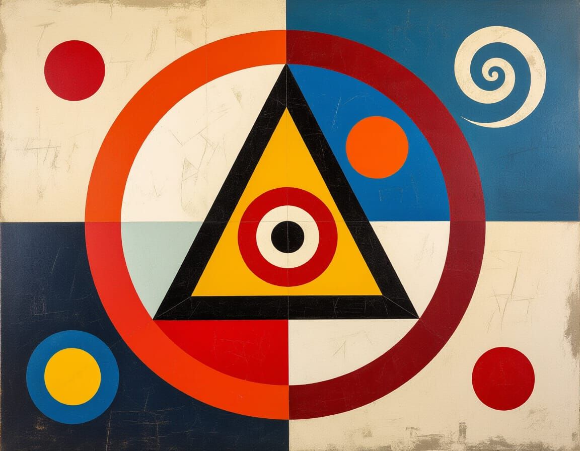 Abstract Expressionist Painting of Symbols