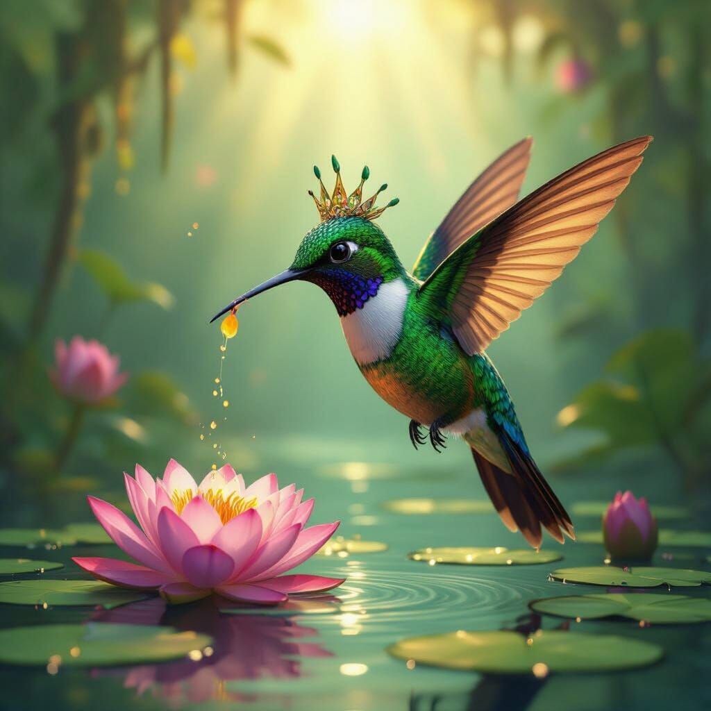 Hummingbird Princess in a New Orleans Swamp
