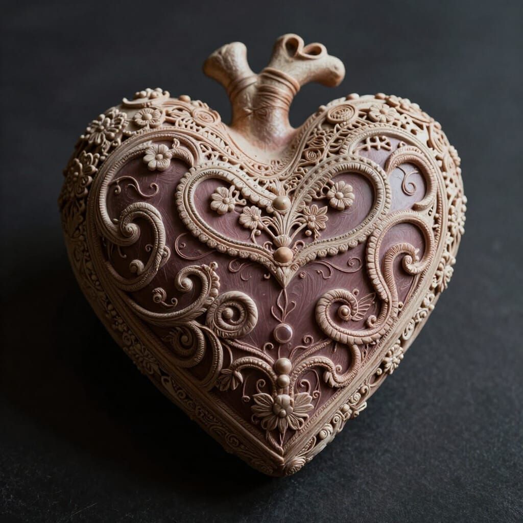 Hyperrealistic Valentine Heart in Dramatic Light