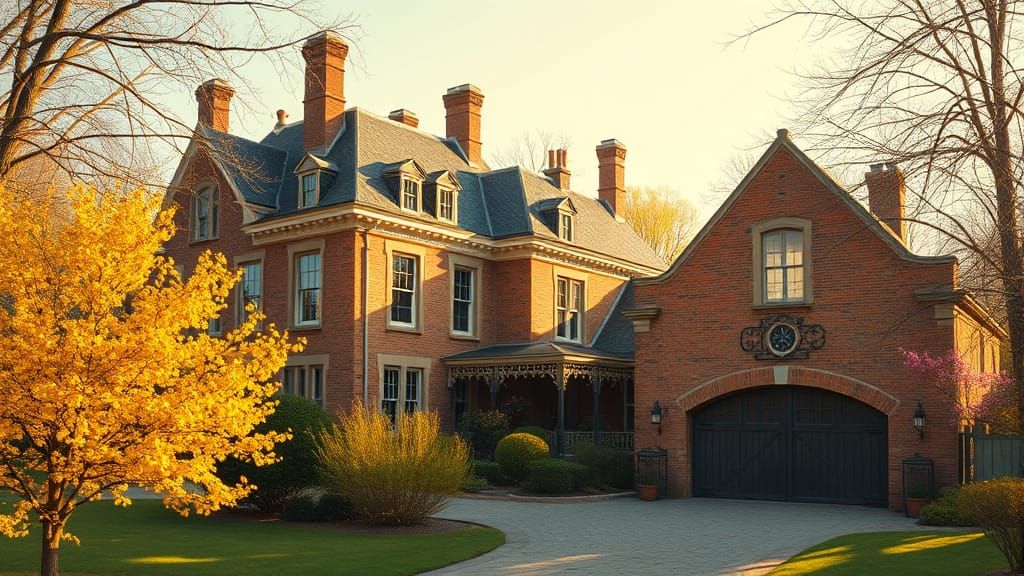 Grand Chateau in Golden Afternoon Light