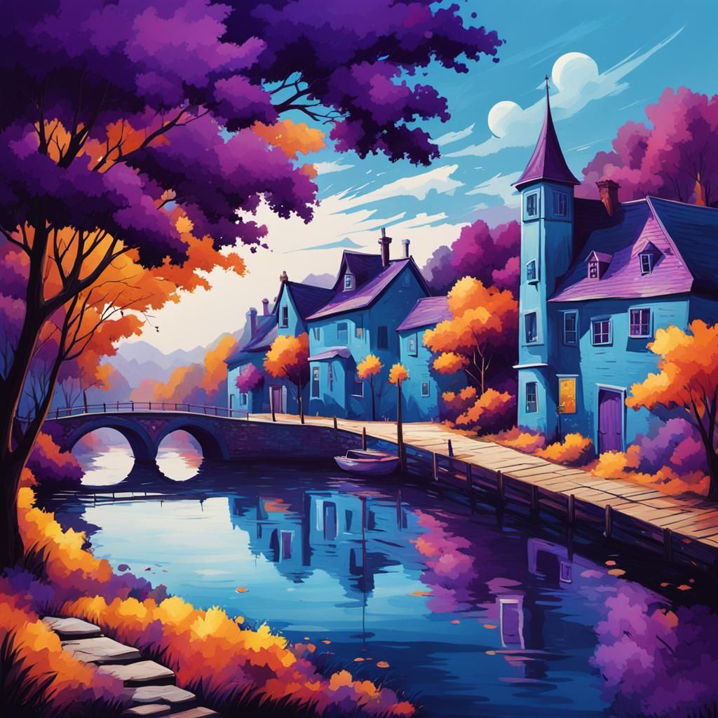 Abstract Purple and Blue Gradient Background