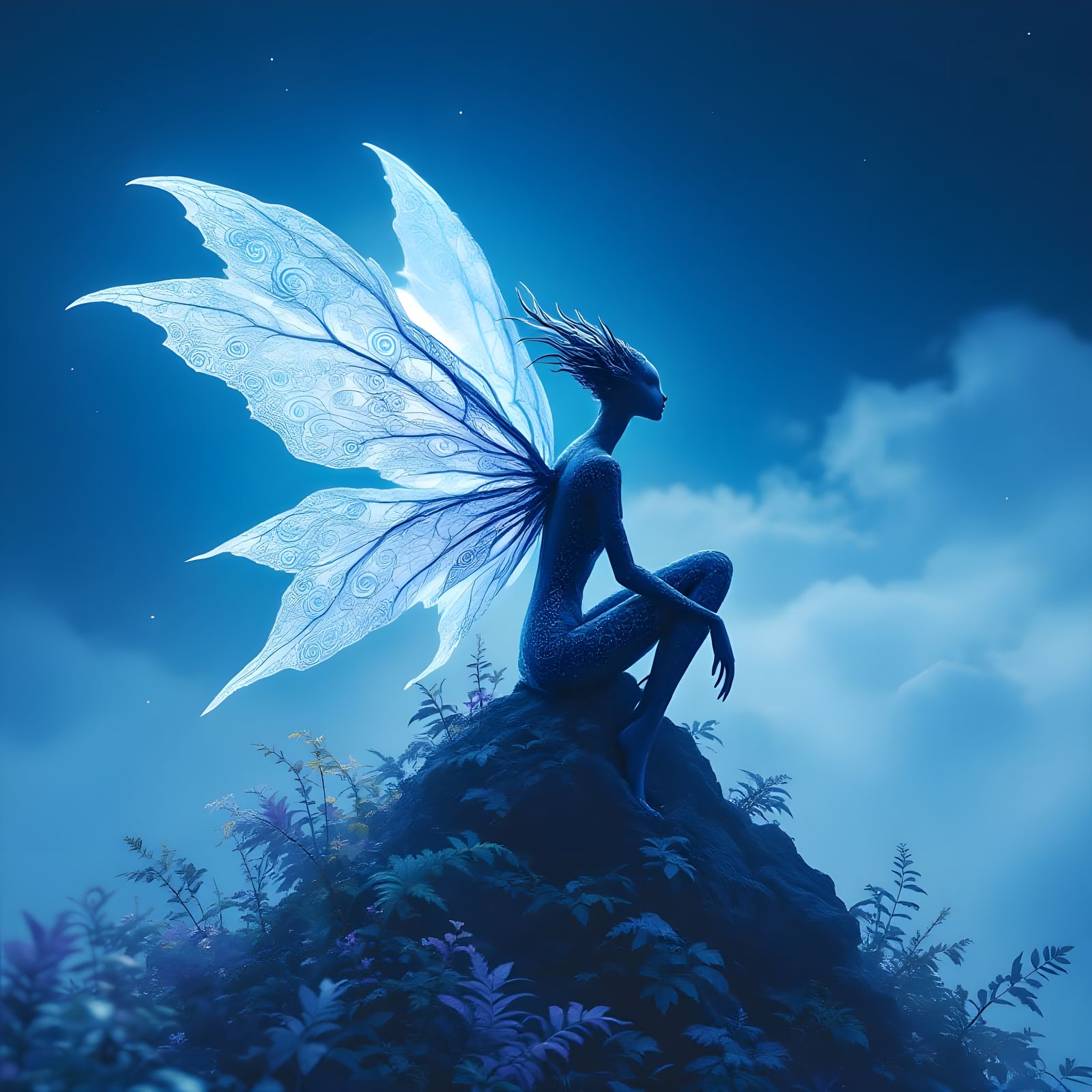 Mythical Creature on Misty Peak: Digital Matte Painting