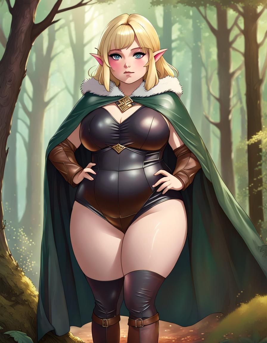 Fantasy Elf with Blonde Hair in Forest