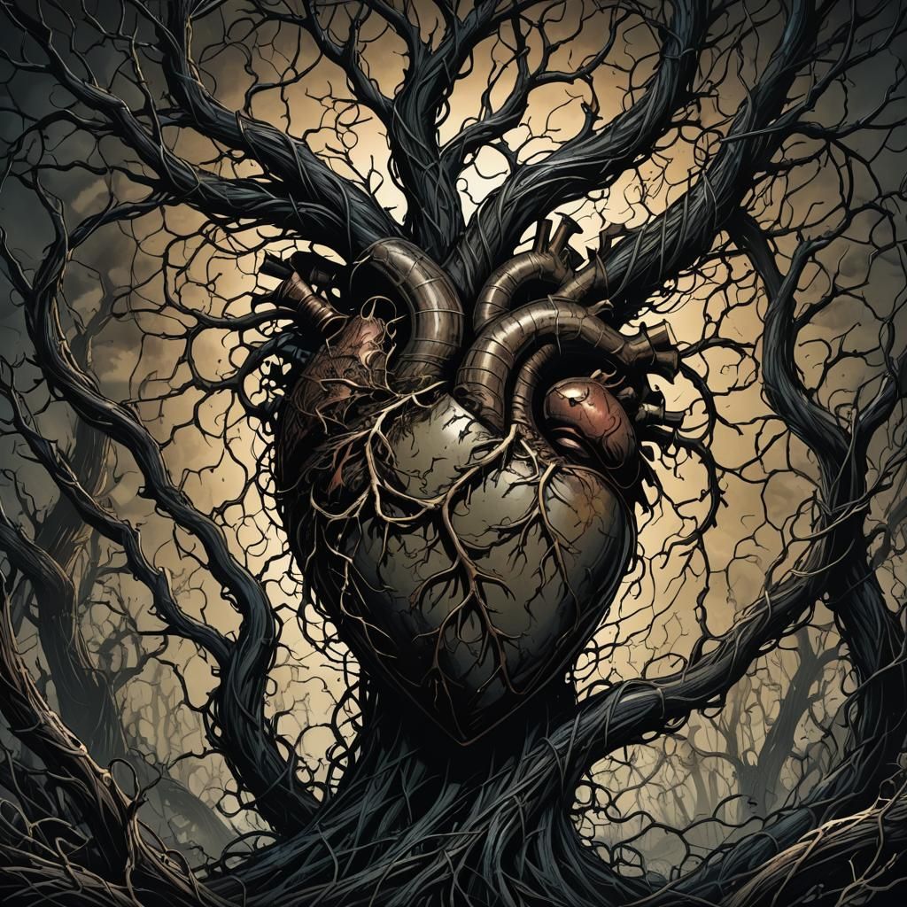 Troubled Heart Entwined in Darkness: Comic Book Art