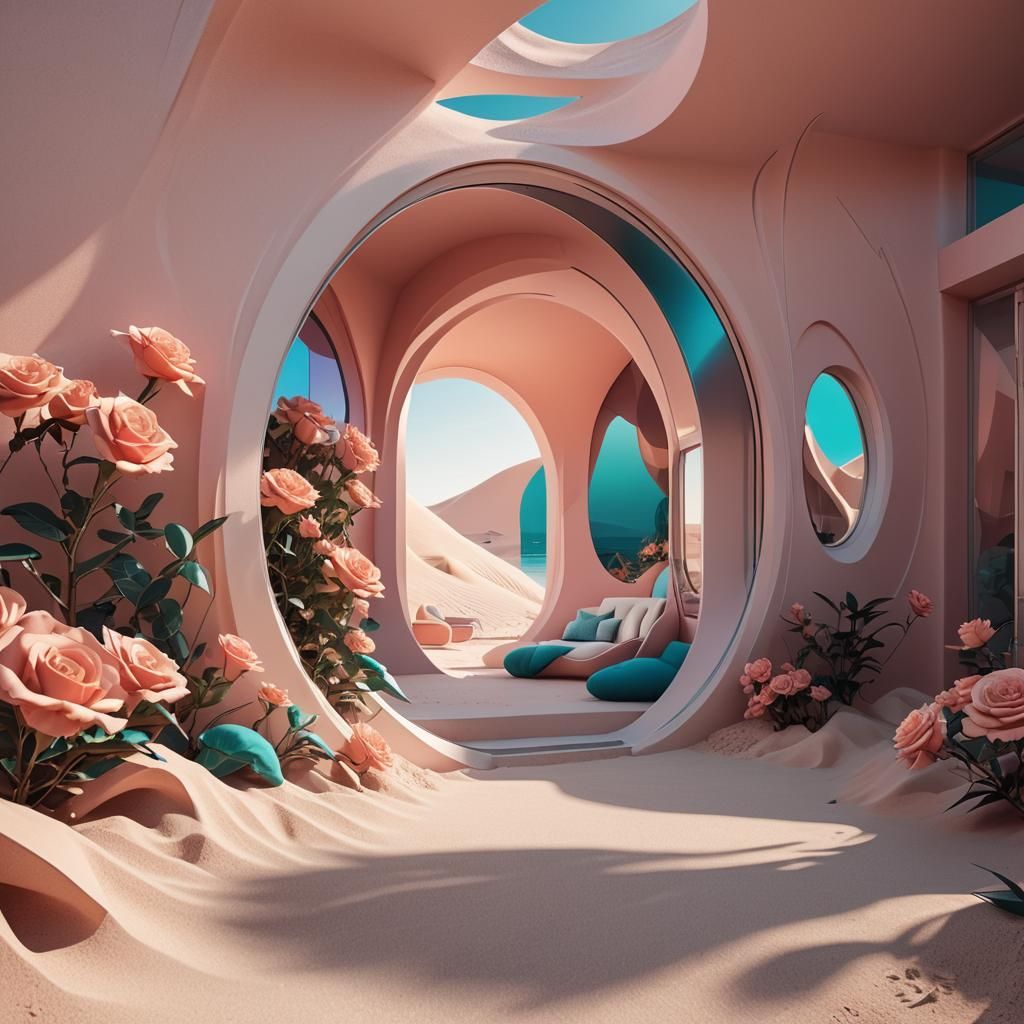 Rose House Interior in Zaha Hadid Style