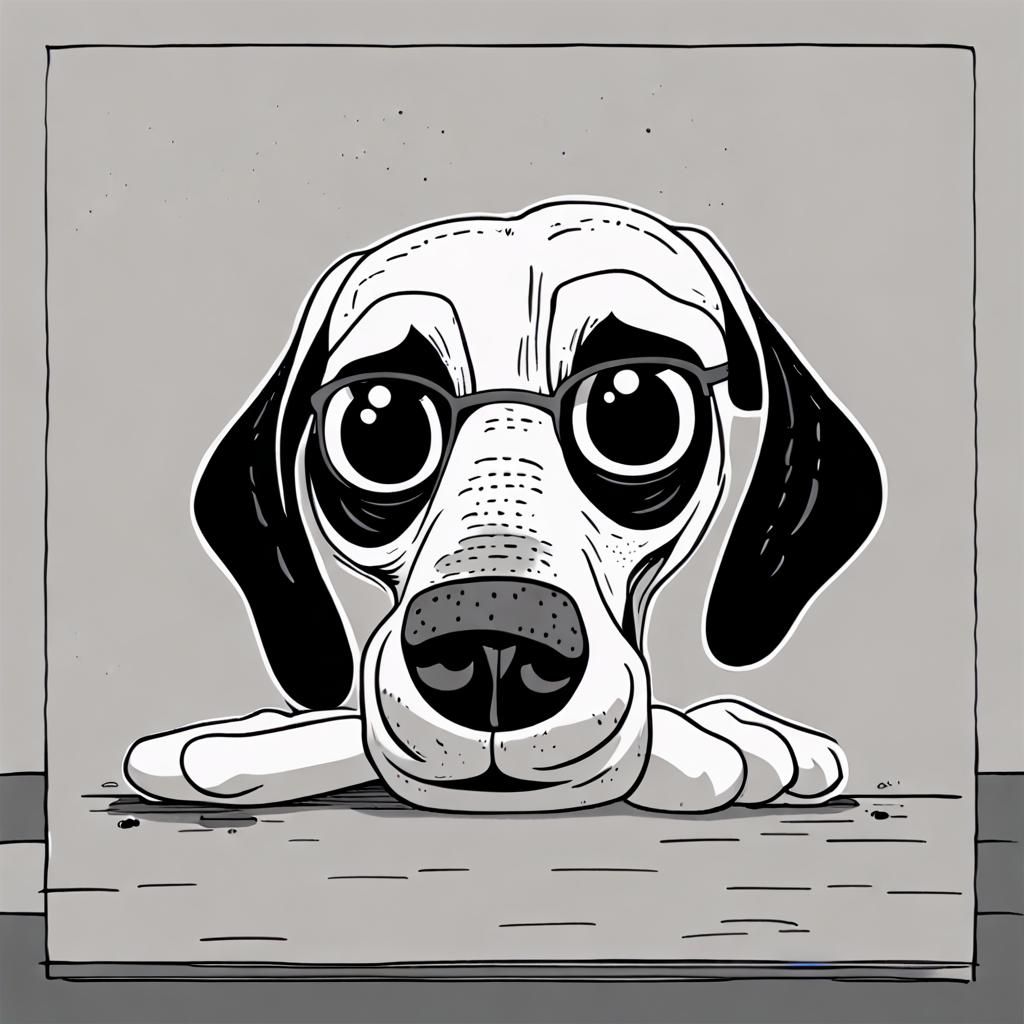 Cartoon Dog Looking Guilty