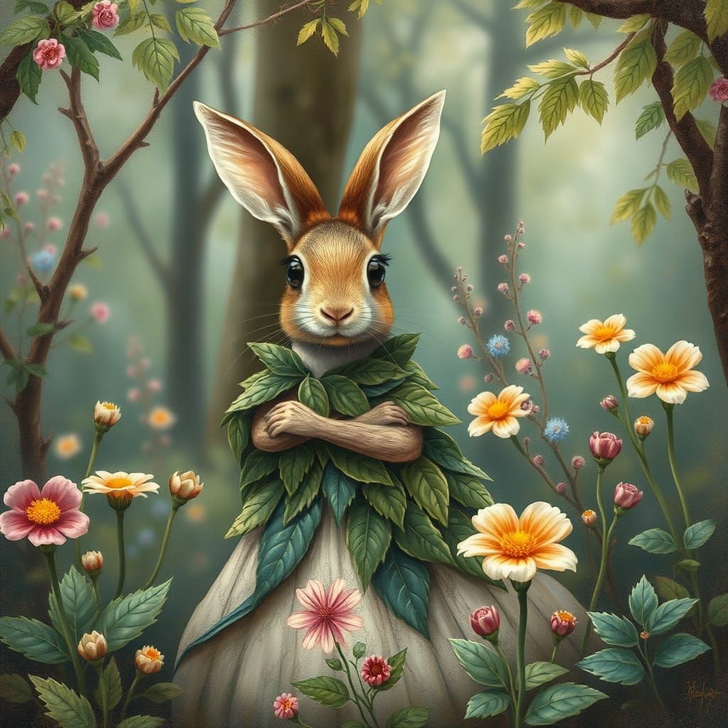 Fairy Tale Frog in Whimsical Woodland