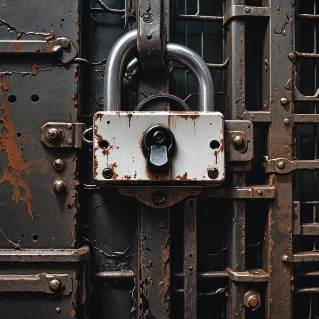 Ominous White Lock Concept Art in Dark Fantasy Style