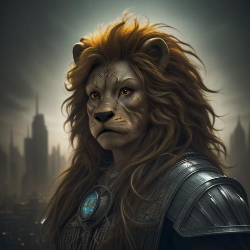 The Cowardly Lion from the Great wizard of oz sci-fi