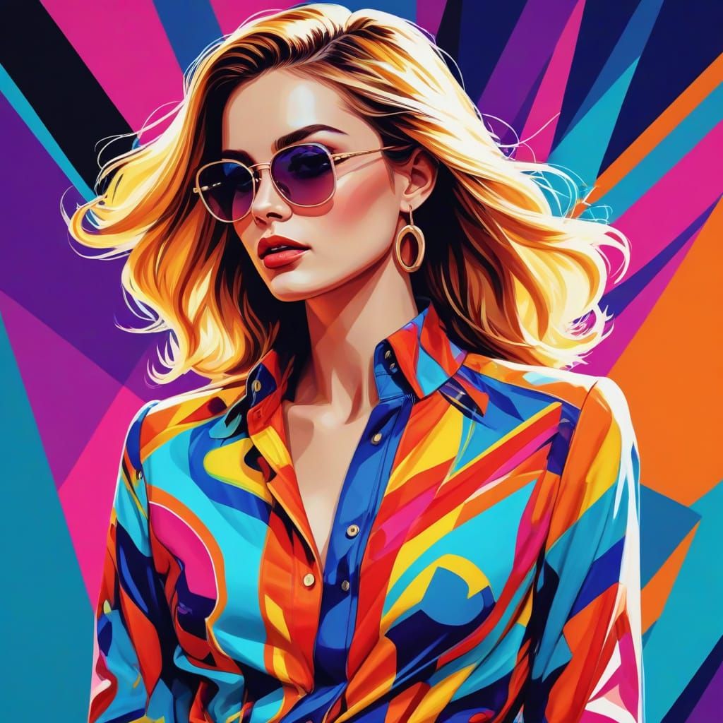Pop Art Fashion Illustration of Woman