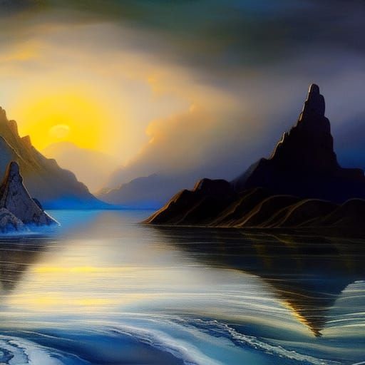 Oceanic Girl's Ethereal Repose: Watercolor and Ink Painting