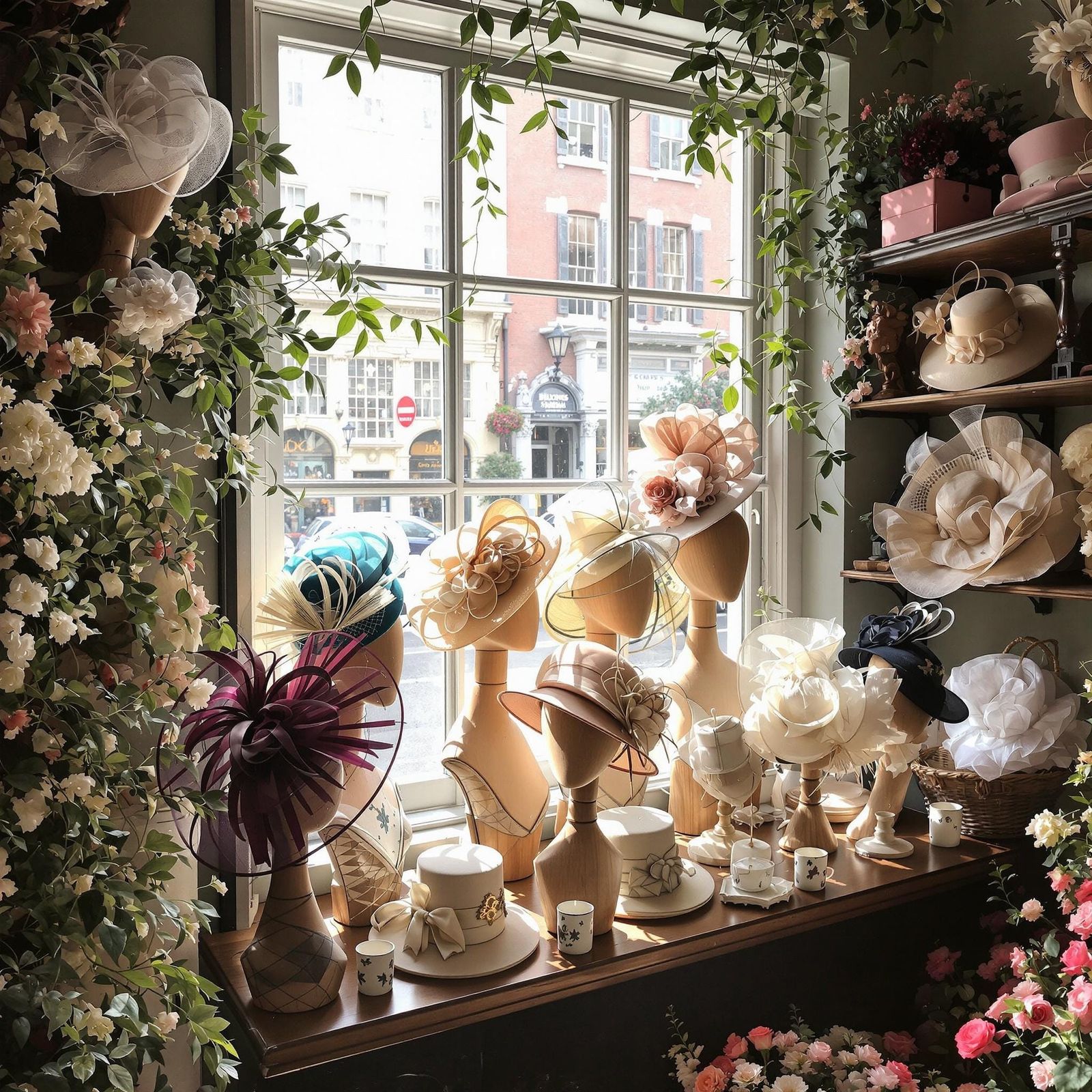 Vintage Hats in Quaint Millinery Shop
