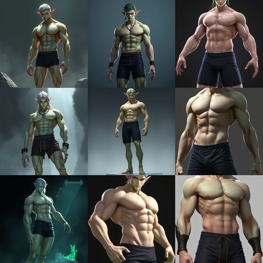 Muscular Elf in 3D Anime Art Style