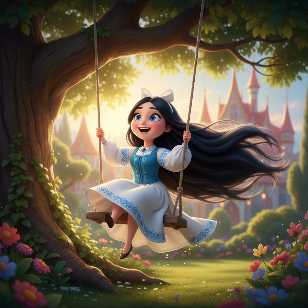 Disney Style Cartoon of Joyful Estonian Ruler