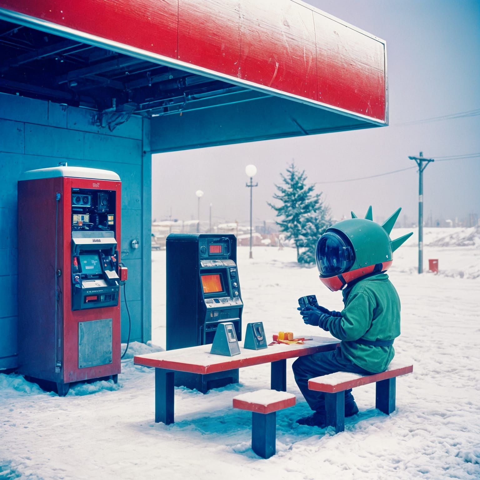 Eerie Liminal Metropolis in 90's Photo Style