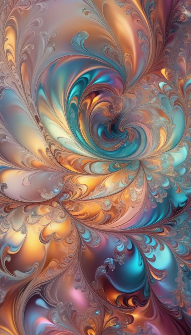 Mesmerizing Iridescent Pattern in Vivid Digital Art
