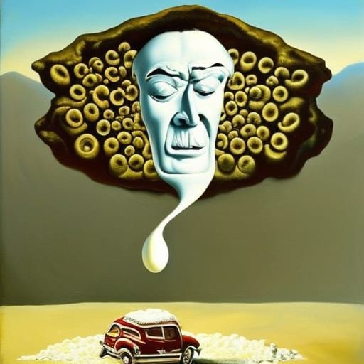 Cottage Cheese Car: A Surrealist Salvador Dali Dream