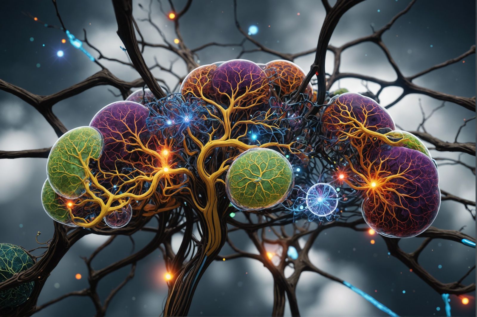 Psychedelic Nervous System Concept Art in Unreal Engine Styl...