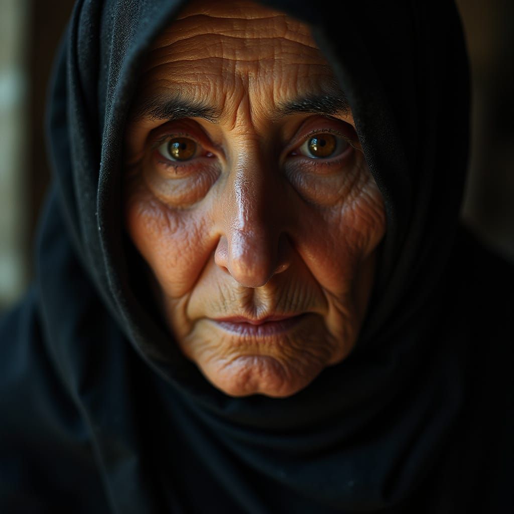 Palestinian Woman in Soft Golden Light
