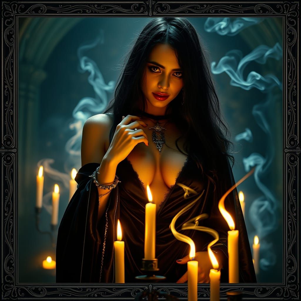 Gothic Goddess in Velvet Attire, Zdzisław Beksiński Style