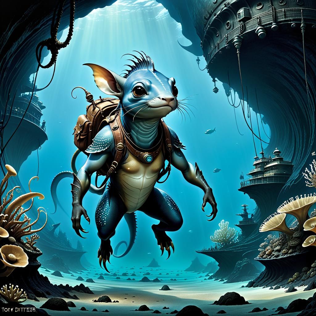 Surreal Animal Avatar in Underground Sea