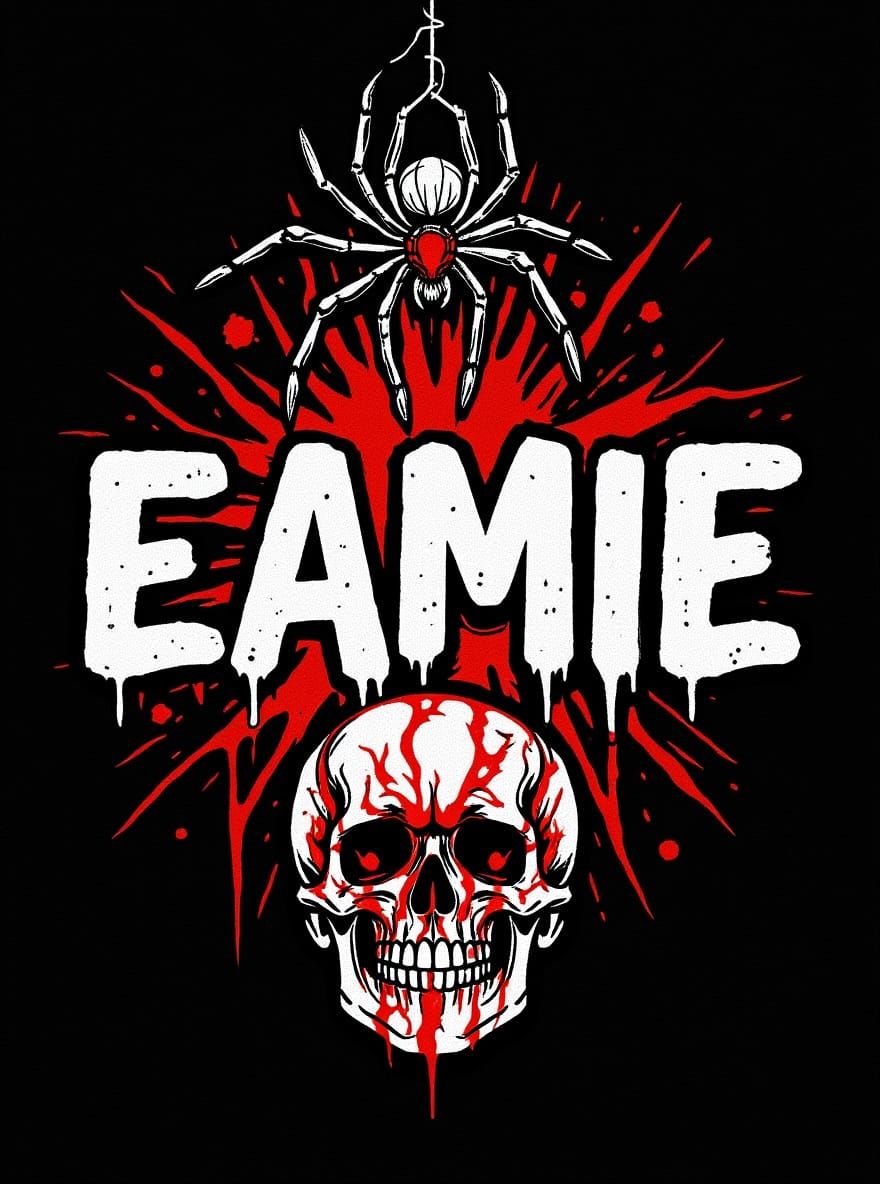 Gritty Graffiti Art: "Eamie" with Skull & Spider
