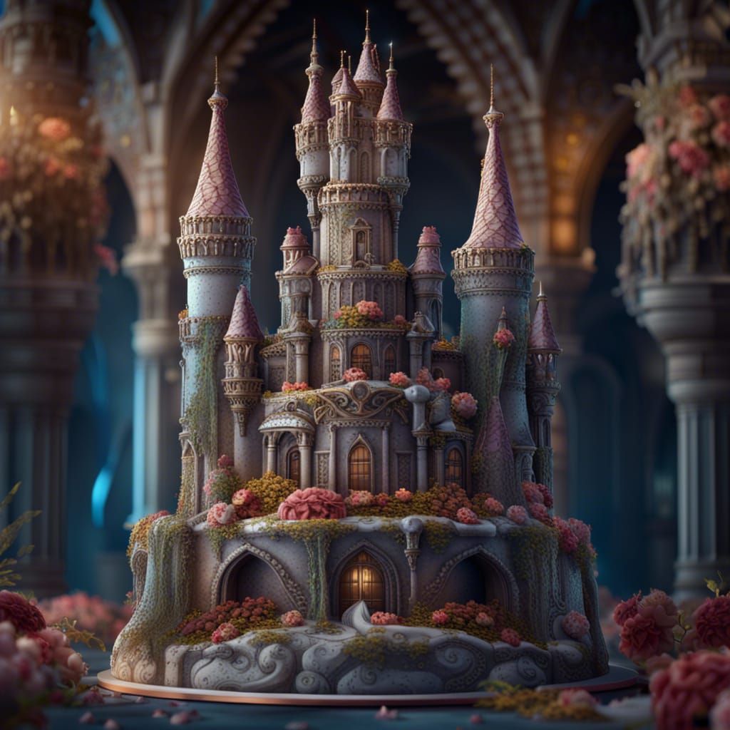 Fantasy Wedding Cake Castle: Detailed Matte Painting