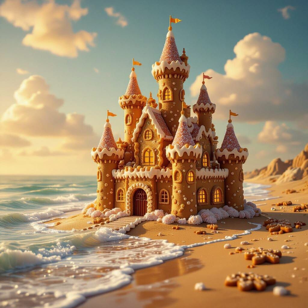 Cinnamon Pretzel Cookie Castle on Caramel Beach