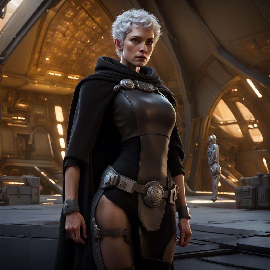 Hyperrealistic Sci-Fi Bounty Hunter in 3D