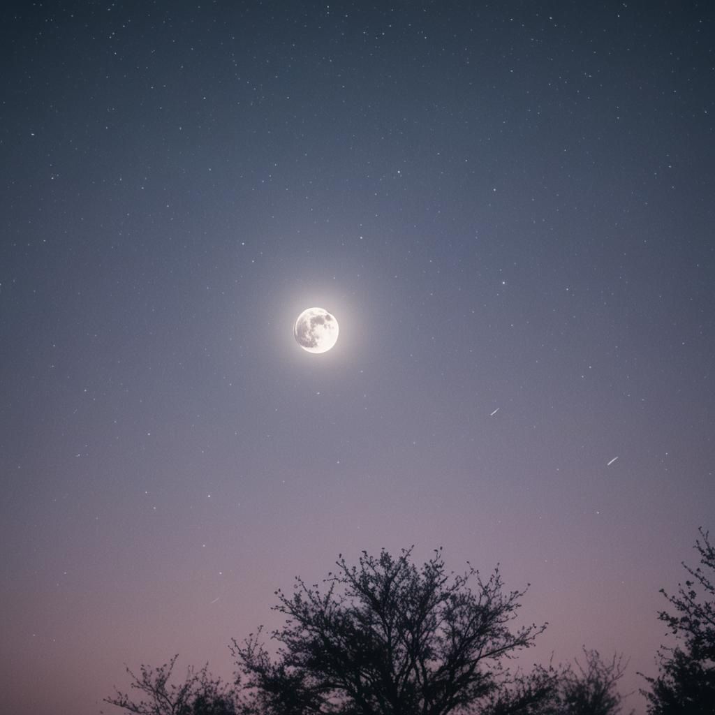 Full Moon in Night Sky: Cinematic Still