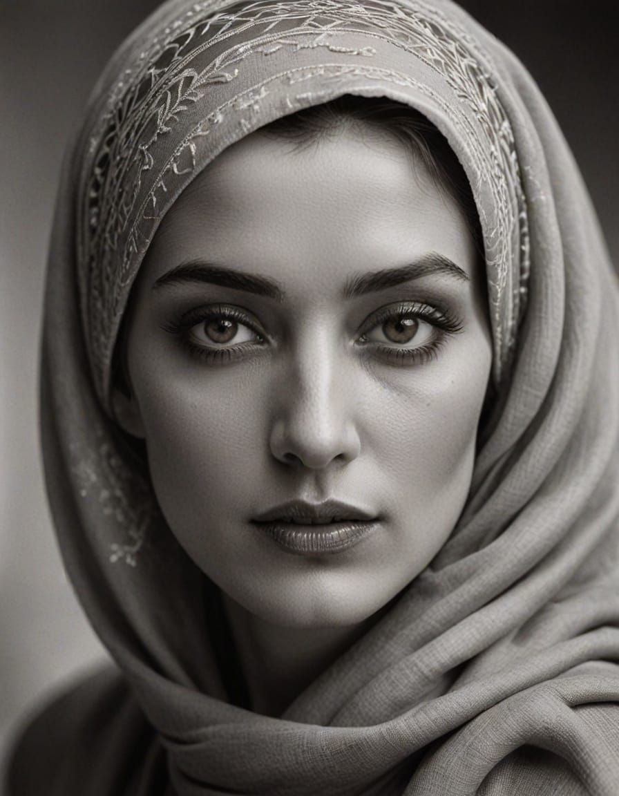 Vintage Sepia Portrait of a Seductive Lady