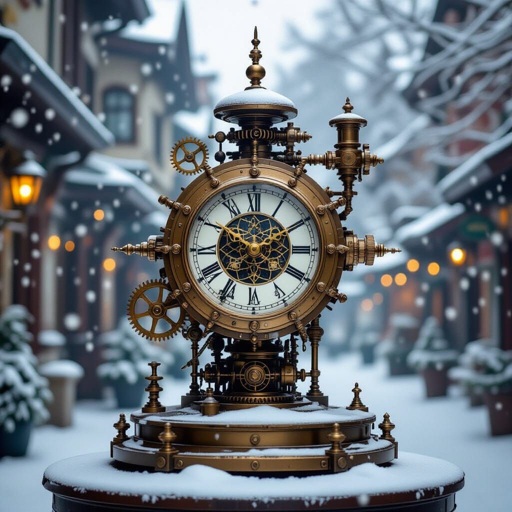 Steampunk Winter Contraption Comes Alive in Snow