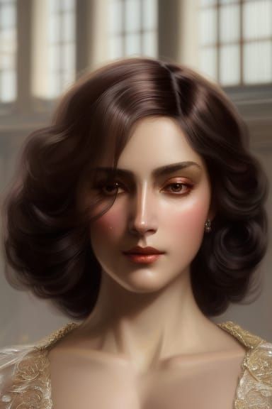 Woman in Silk Gown, Dark Fantasy Concept Art