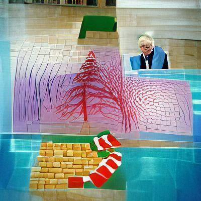 Christmas in David Hockney Style